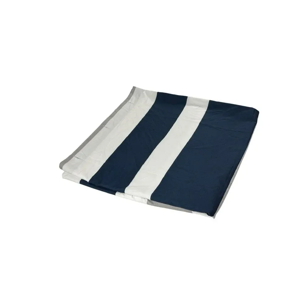 Sweet Jojo Striped Shower Curtain Navy Blue White Gray 72 in Long Polyester